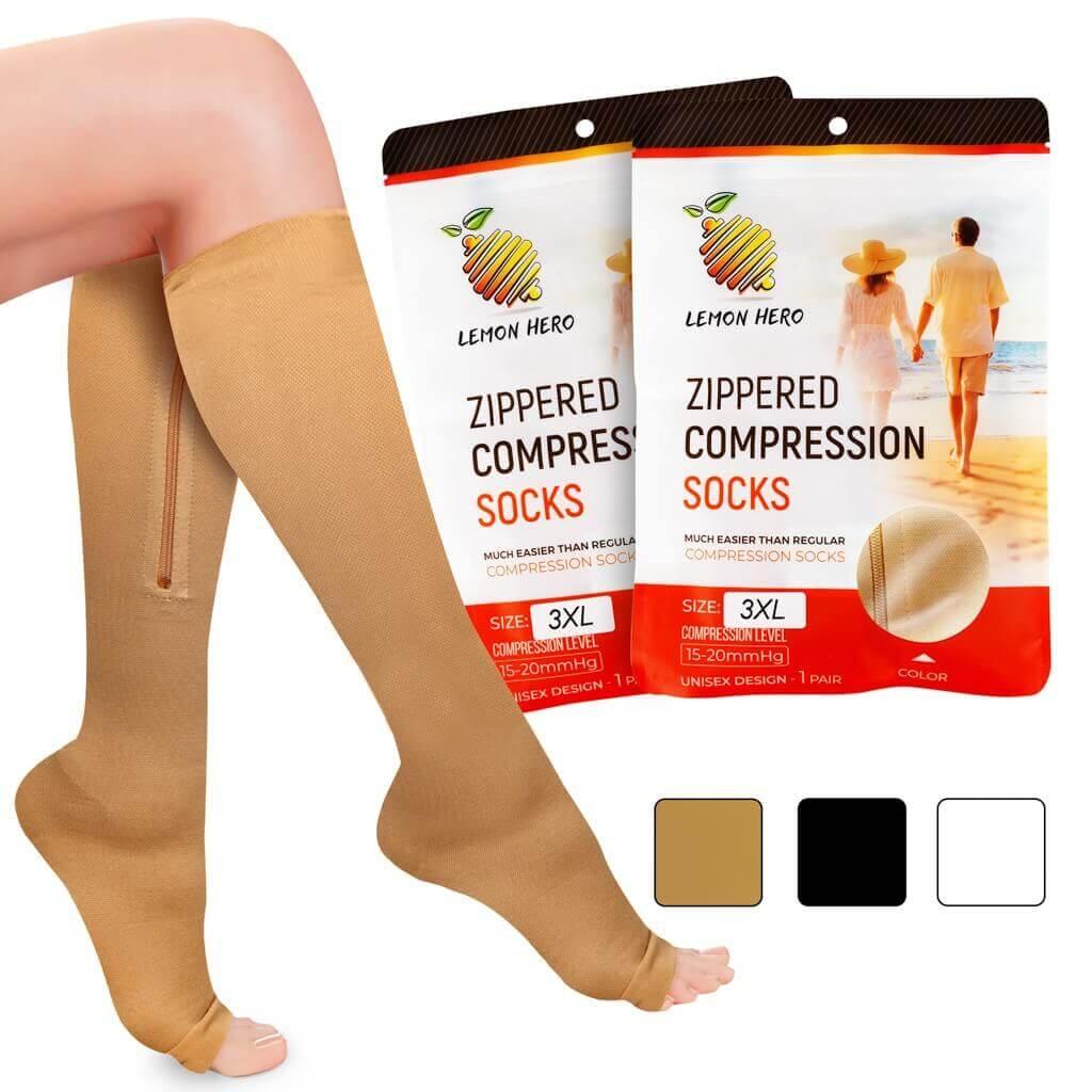 compression stocking with zippers