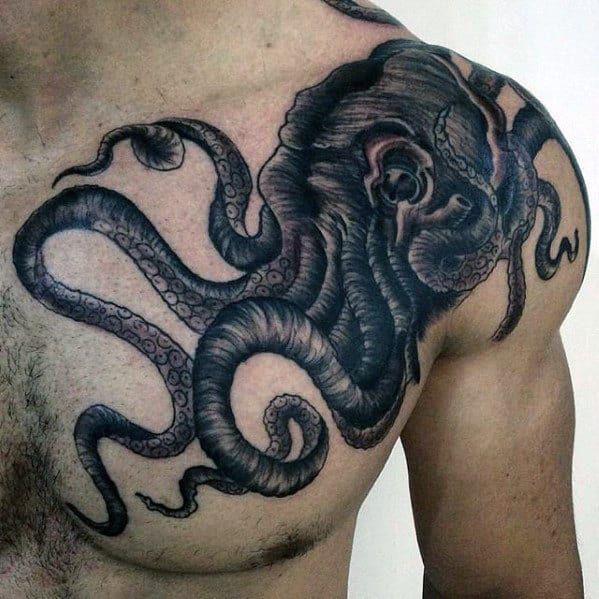 octopus chest tattoo