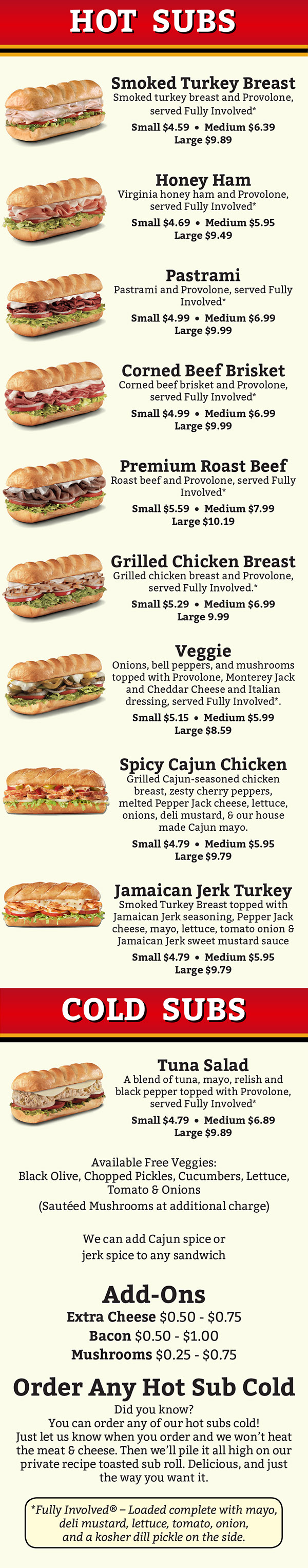 firehouse sub menu