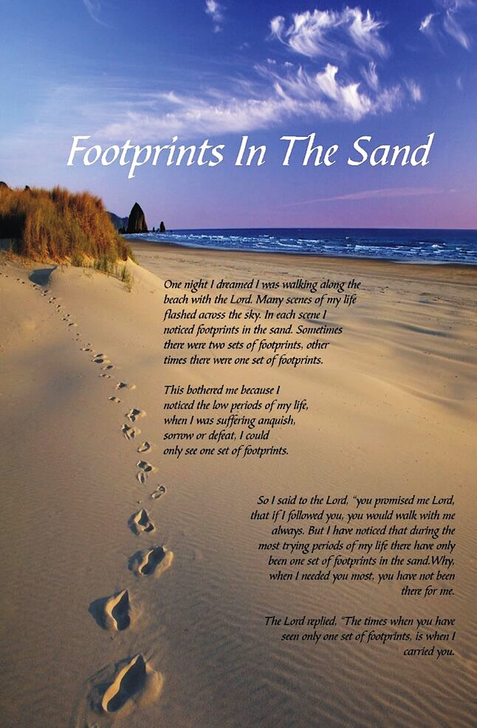 bible verse footprints in the sand poem