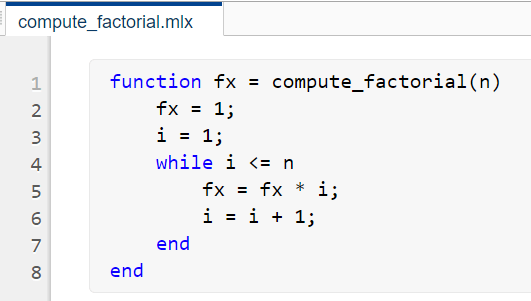 how to define a function in matlab