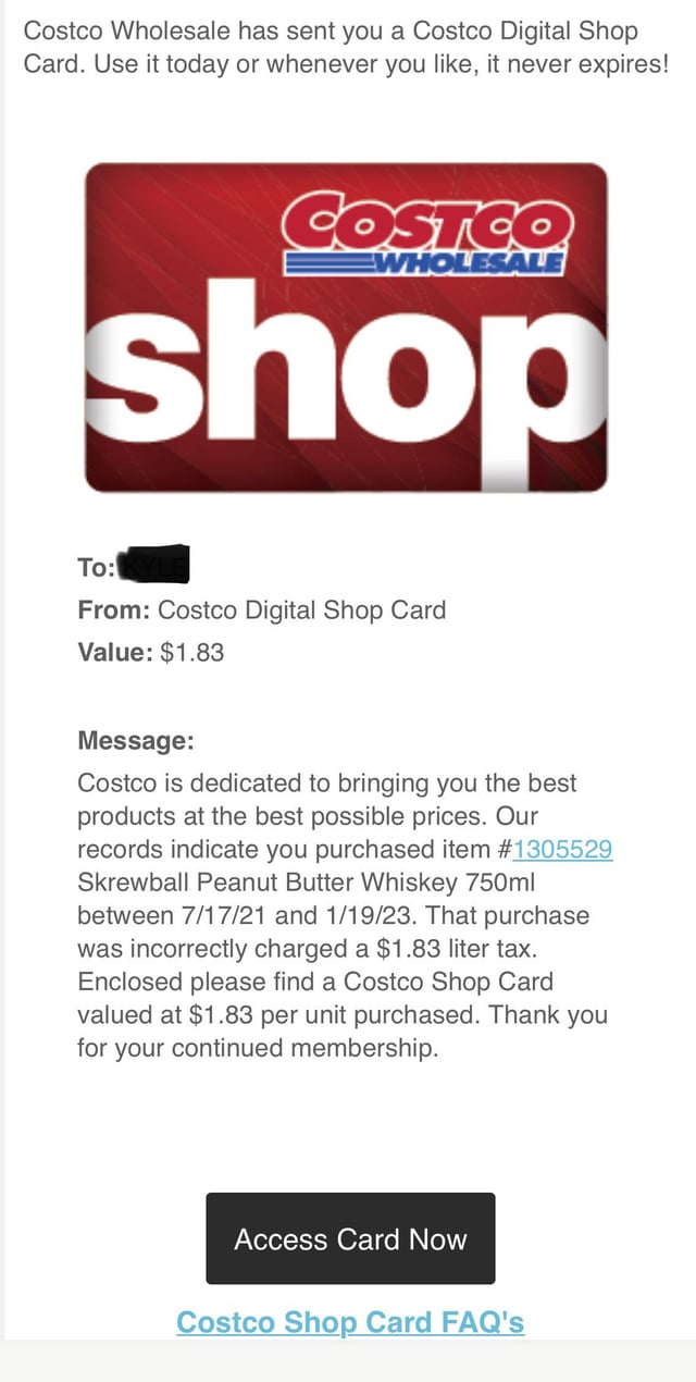 costco shop card balance