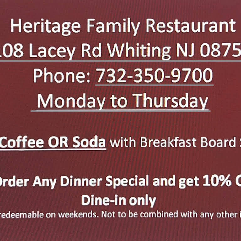 heritage restaurant whiting nj