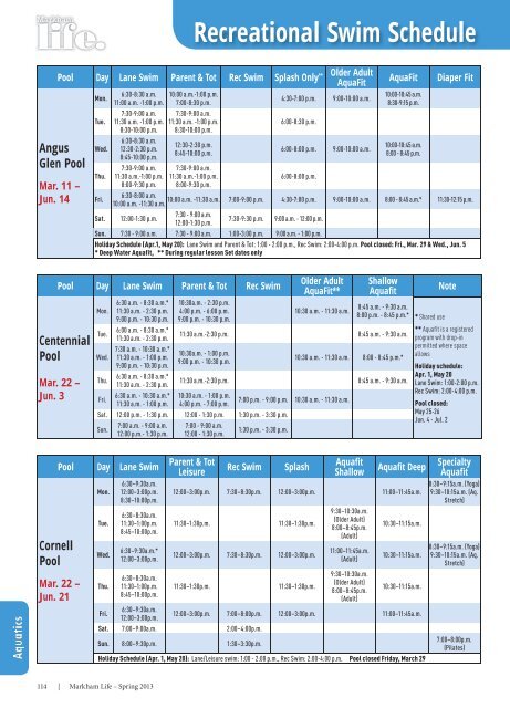 cgc swim schedule