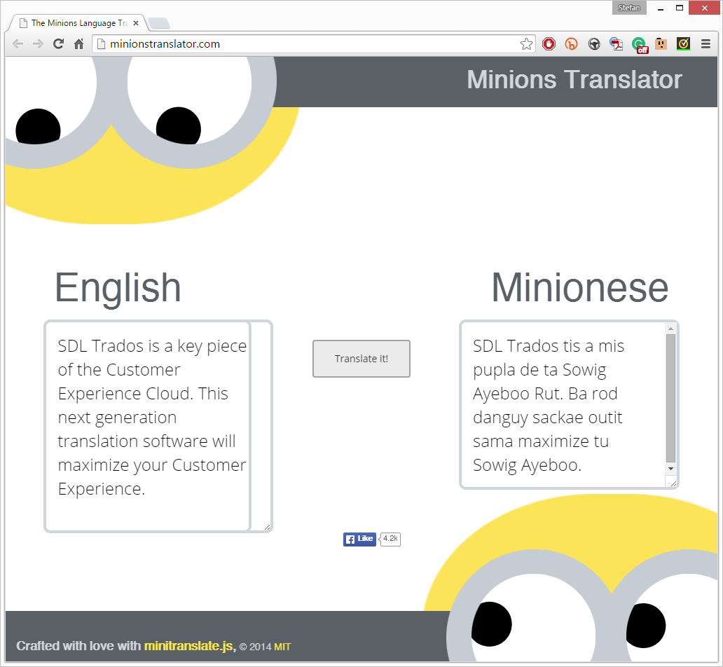 minionese translator