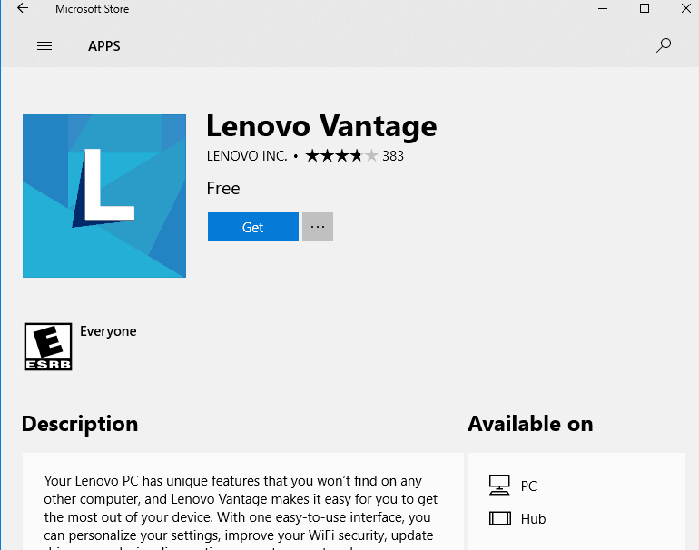 download lenovo vantage