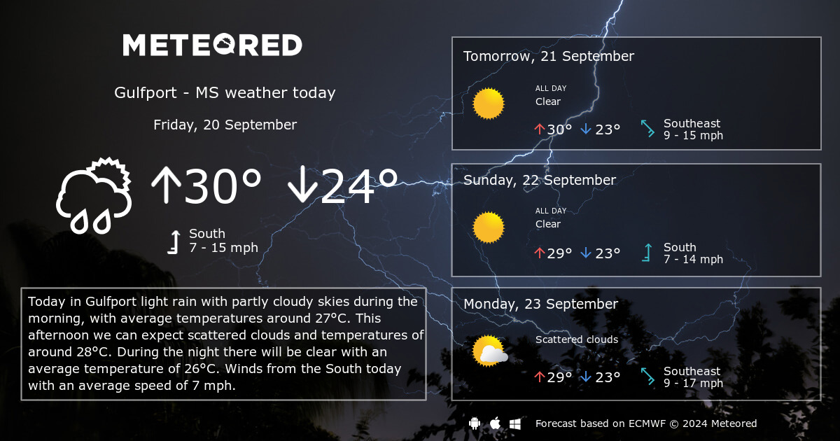 gulfport weather tomorrow