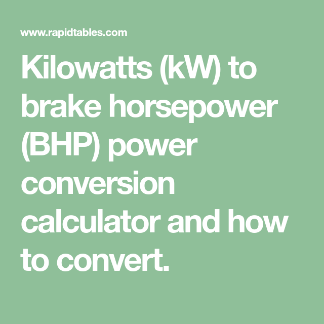 bhp to kw