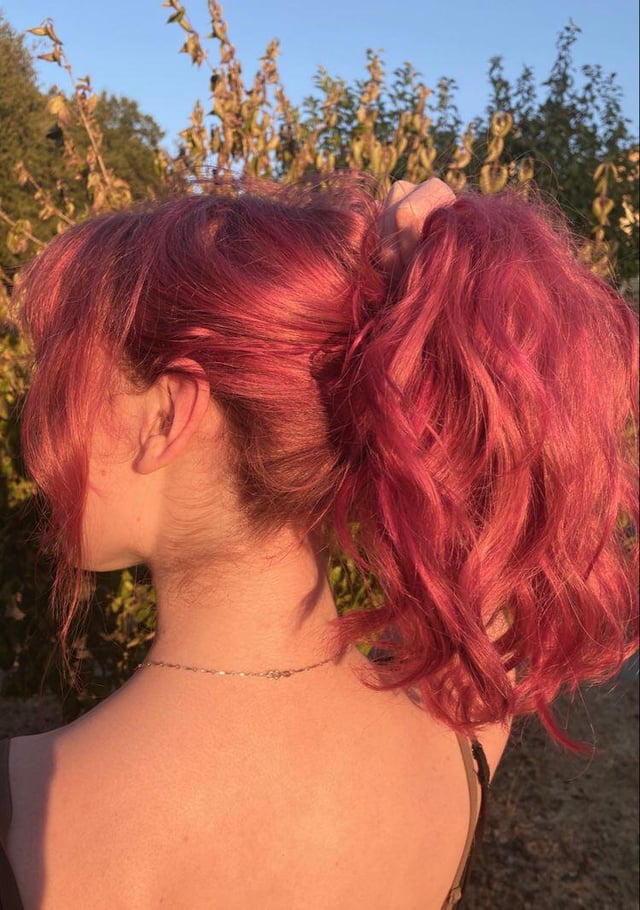 strawberry pink hair