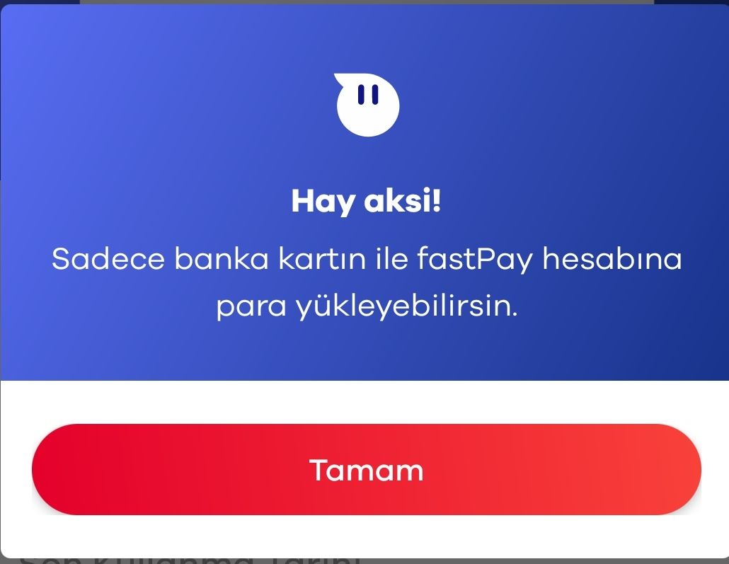 fastpay kart ekleme sorunu