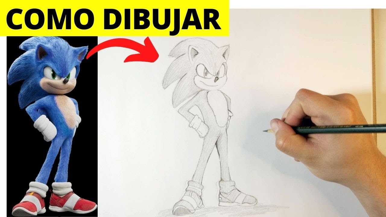 como dibujar a sonic