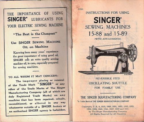 singer sewing machine instructions