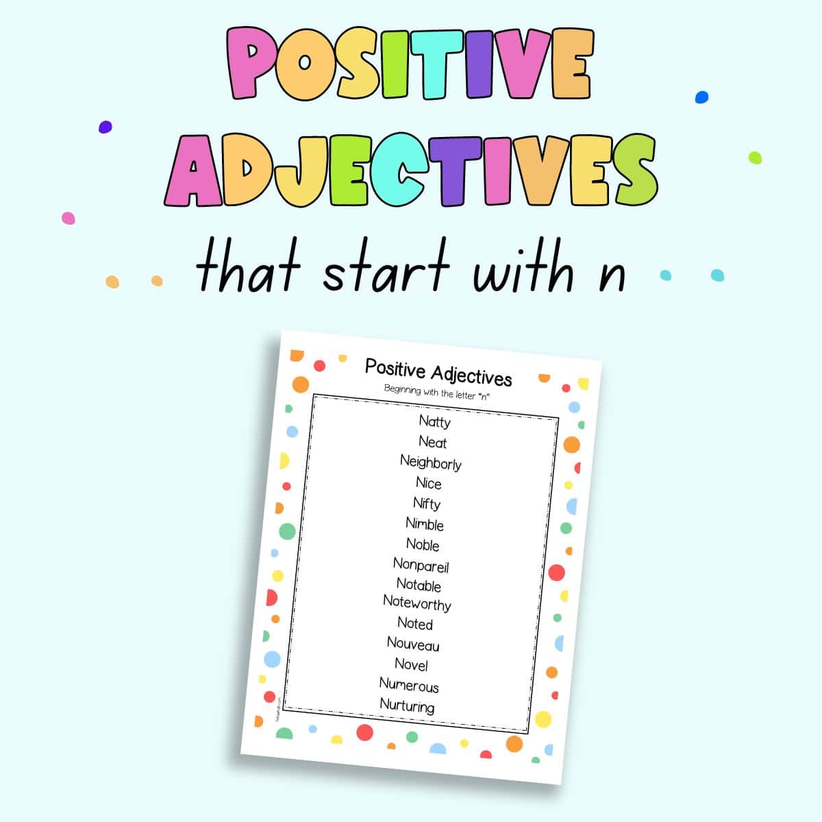 encouraging words starting with n