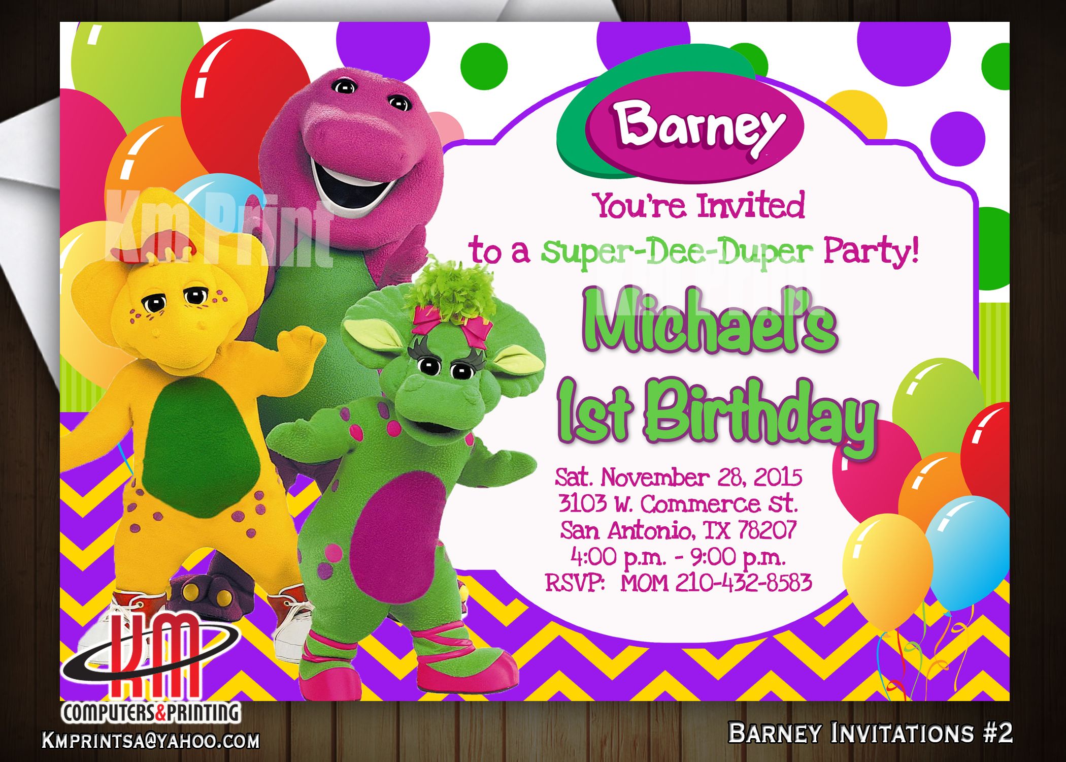 barney invitations