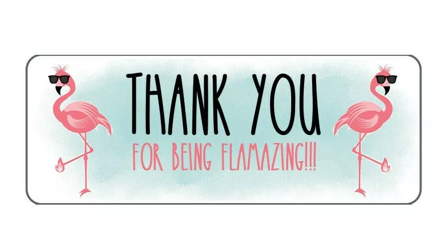 flamingo thank you stickers