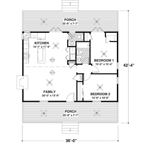 2 bedroom house floor plan