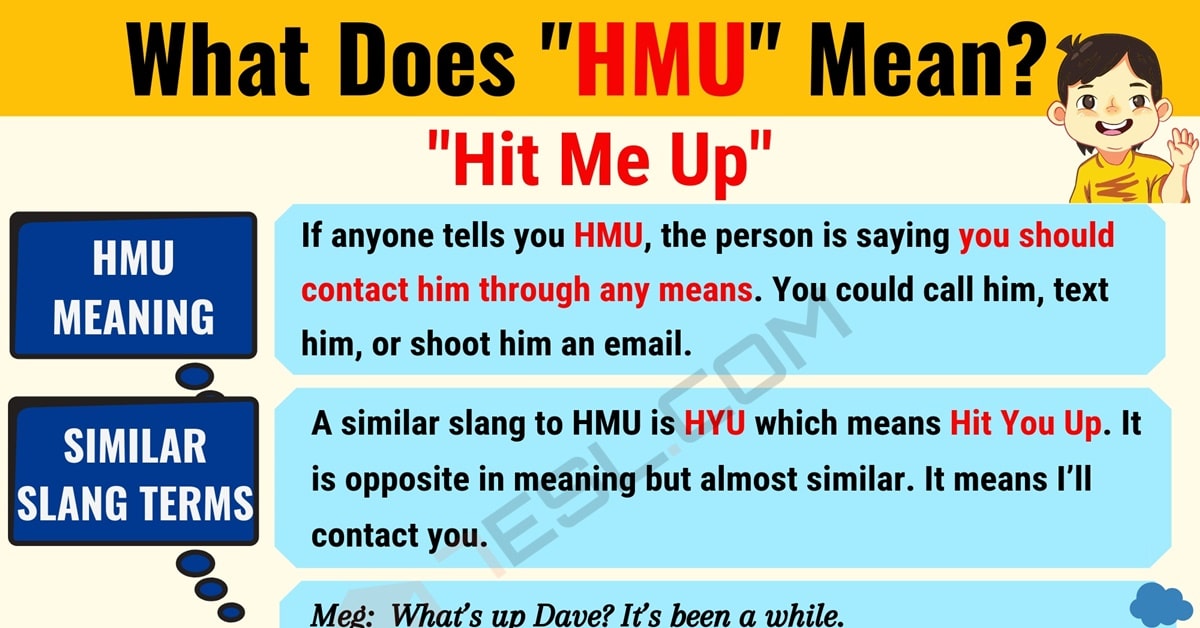 what is the meaning of hmu in text