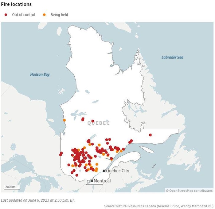 fire map quebec