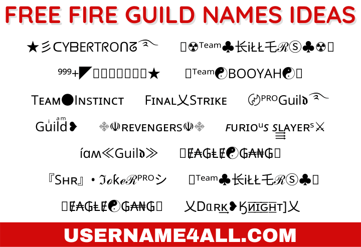 free fire nickname guild