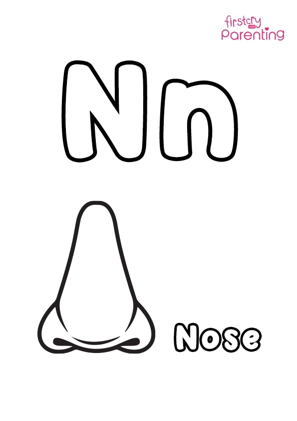 nose coloring page