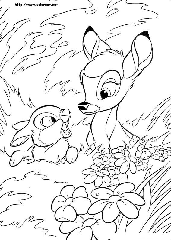 dibujo de bambi para colorear