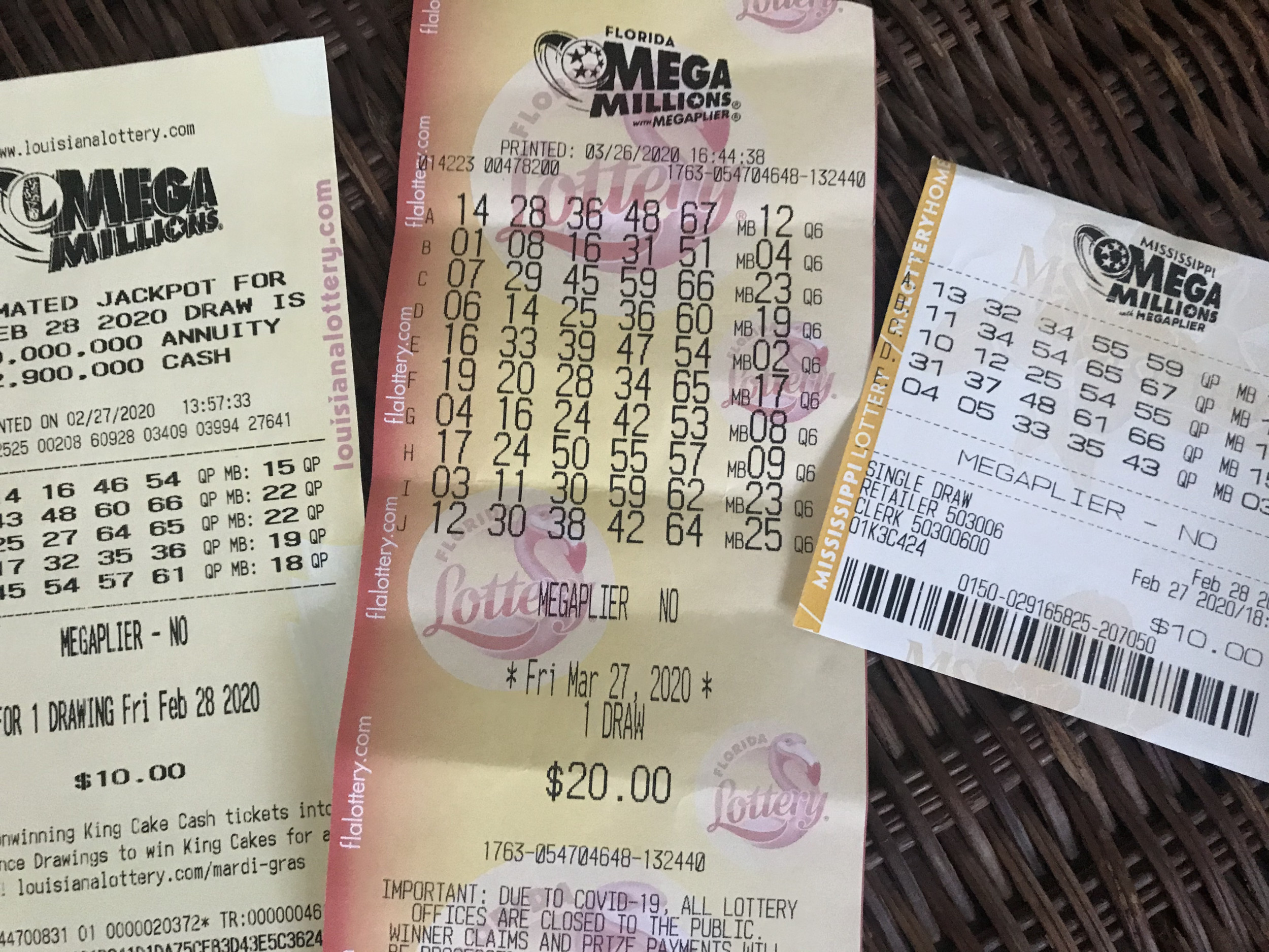 mega millions lottery winning numbers