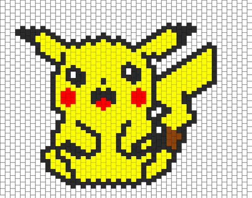 plantilla hama beads pokemon