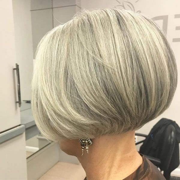 short layered bob for over 60