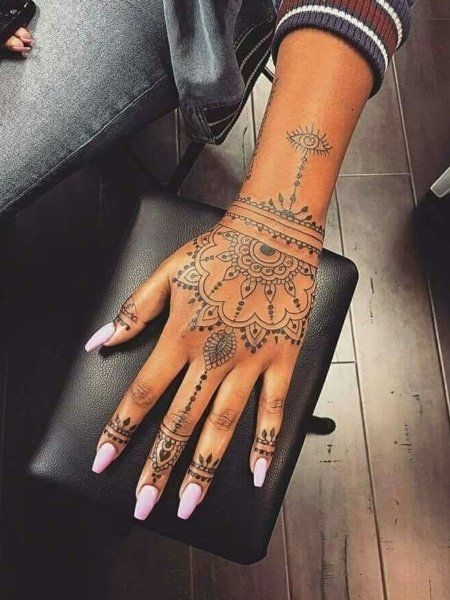 mandala tattoo hand