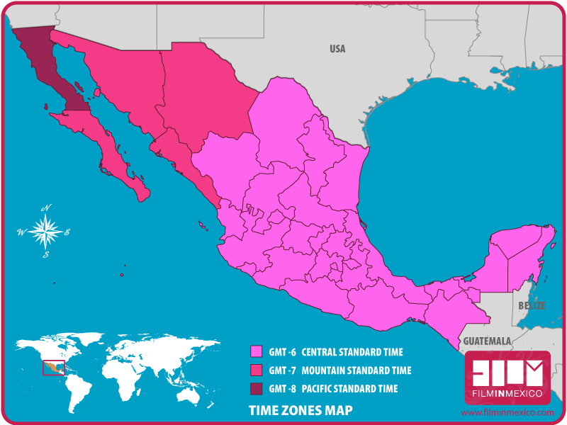 mexico time zone map