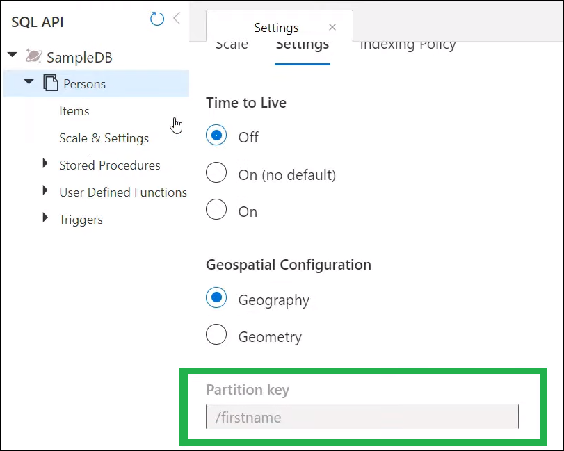 cosmos db partition key