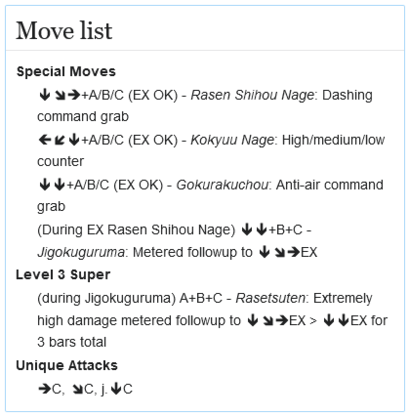 fighting game notations