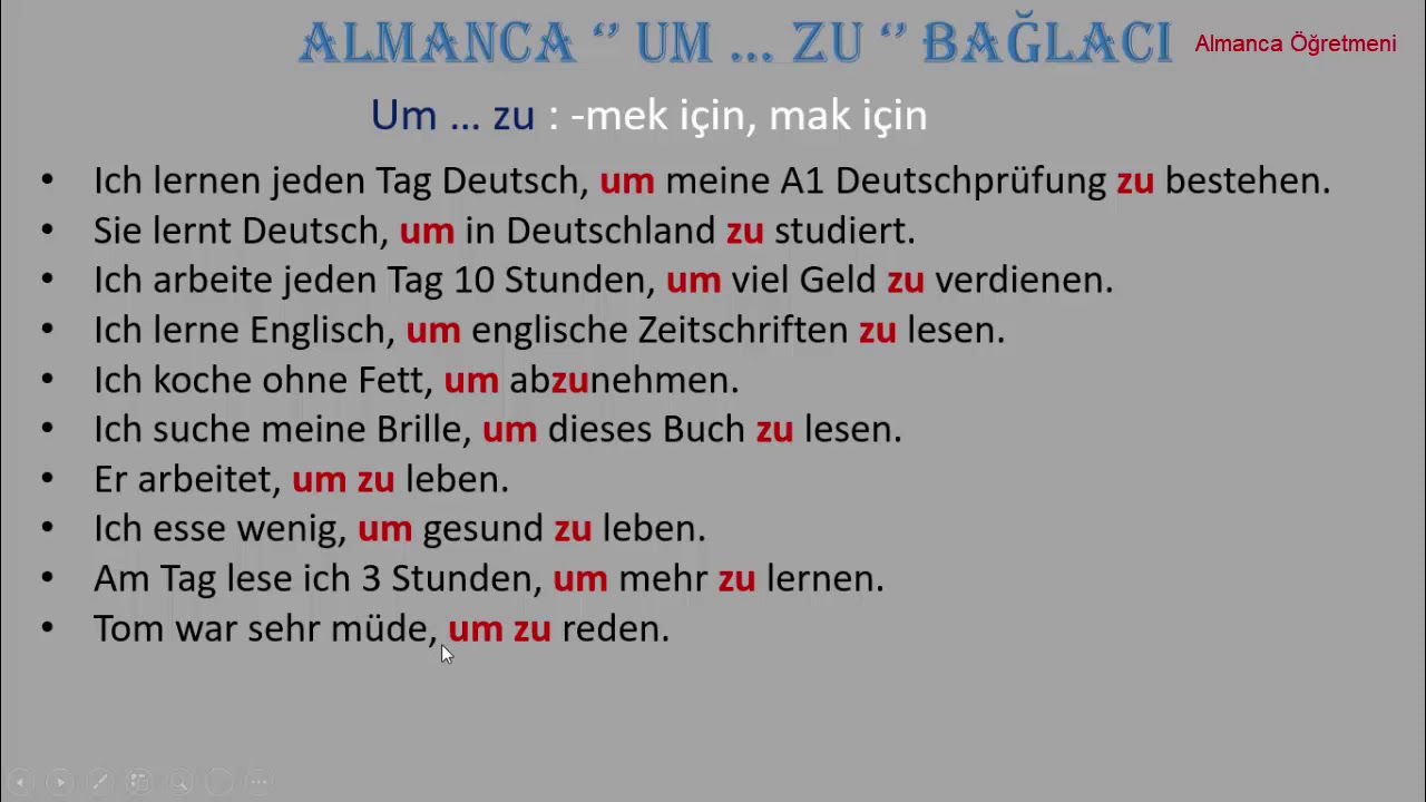 zum ne demek almanca