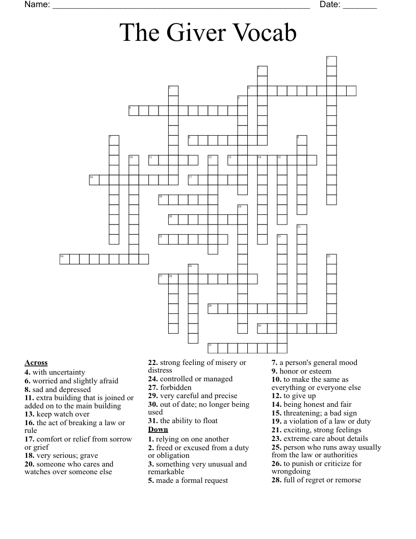 comfort in distress crossword puzzle clue