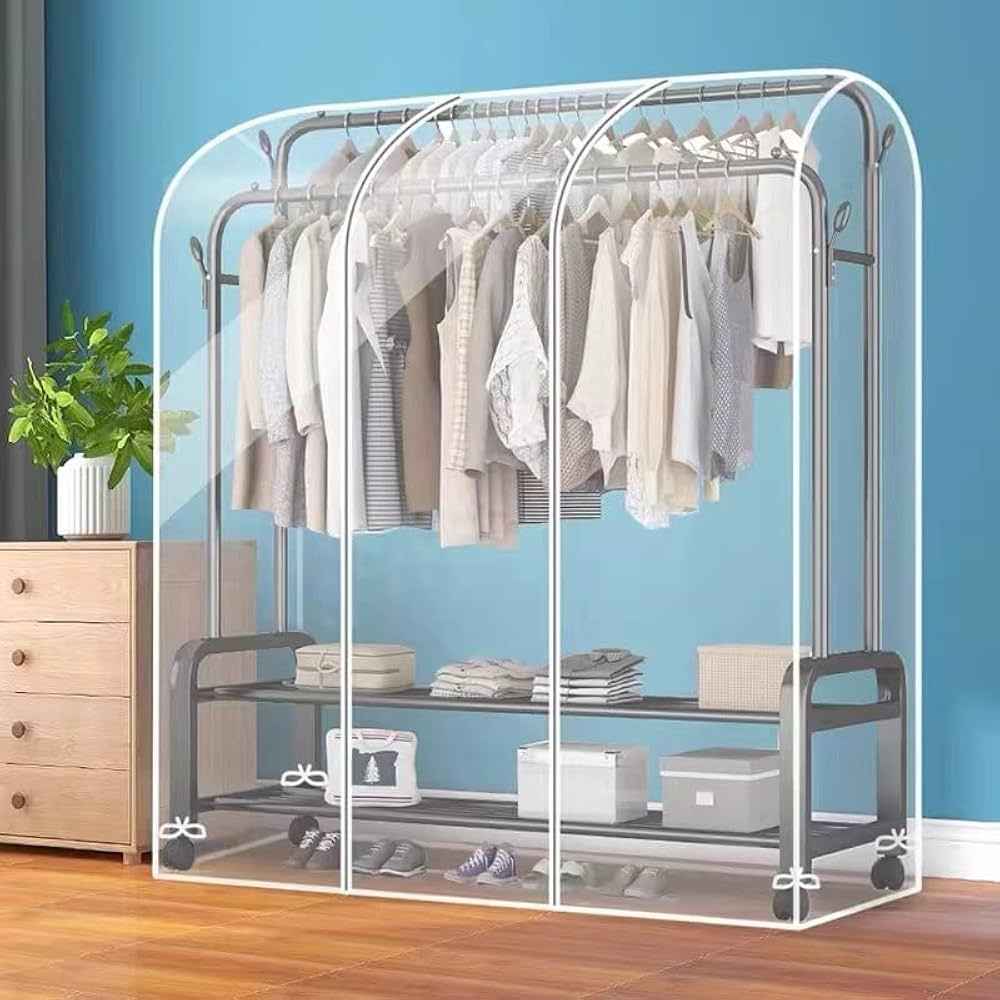 cloth hanger stand with cover