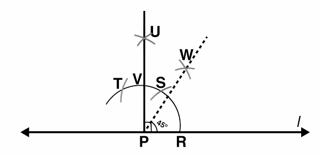 draw a right angle and construct its bisector