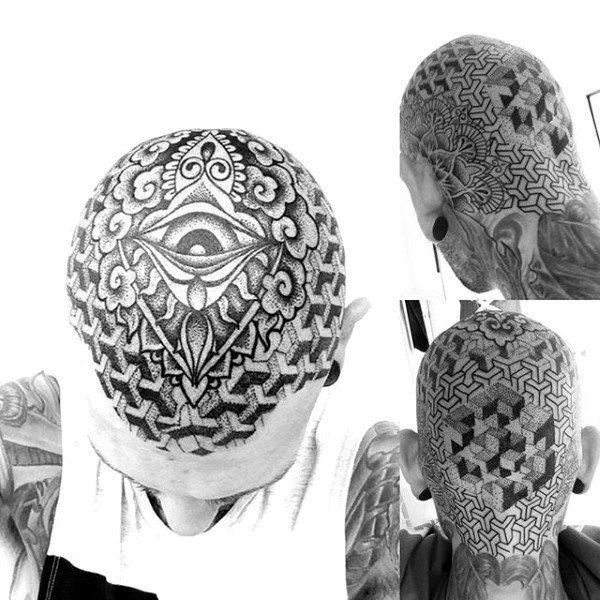 head tattoos for men