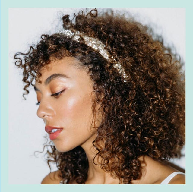 curly hair with headband