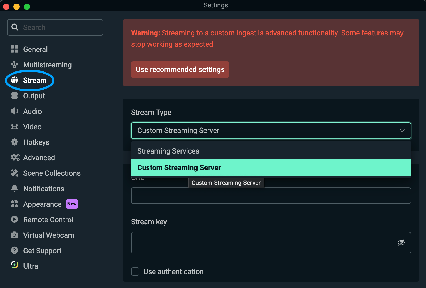 rtmp restream ingest streamlabs com ingest