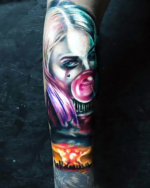 harley quinn tattoo sleeve