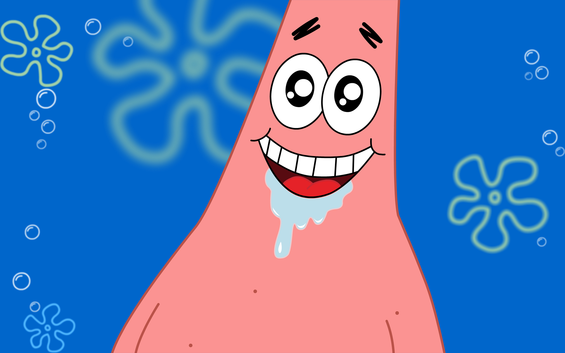 patrick smiling spongebob