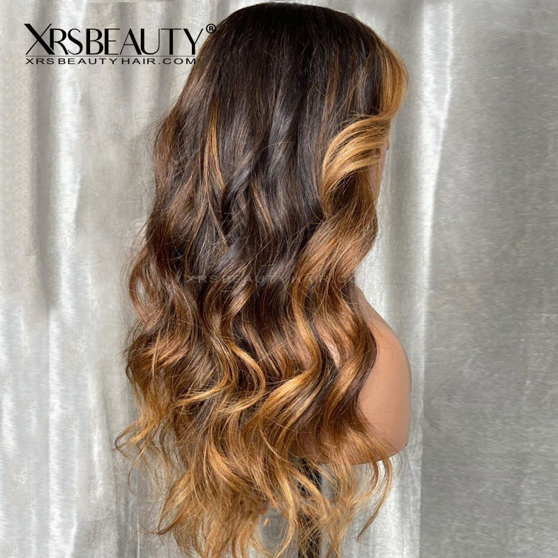 caramel brown and blonde highlights