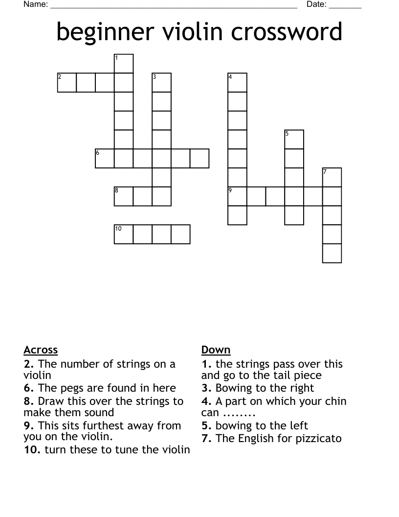 violin crossword clue