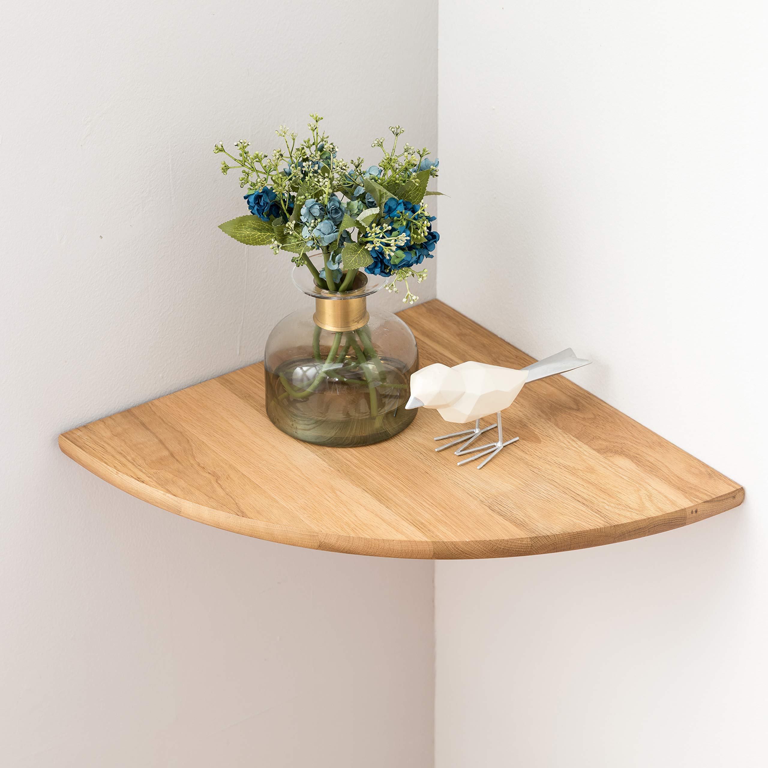 wood floating corner shelf