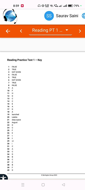 volume 1 test 1 reading answers