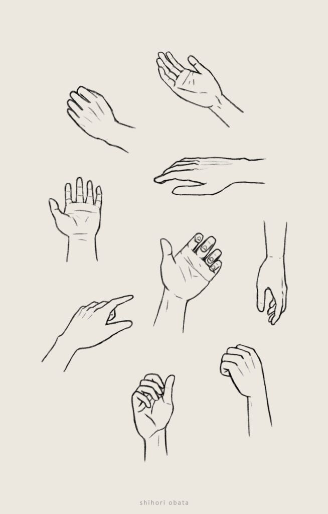 hand drawn hands