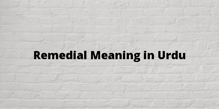 remedial meaning in urdu