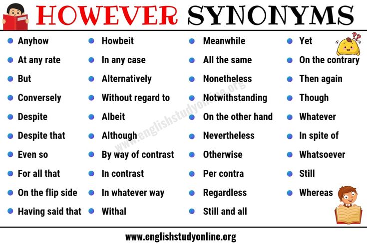 synonyms to however