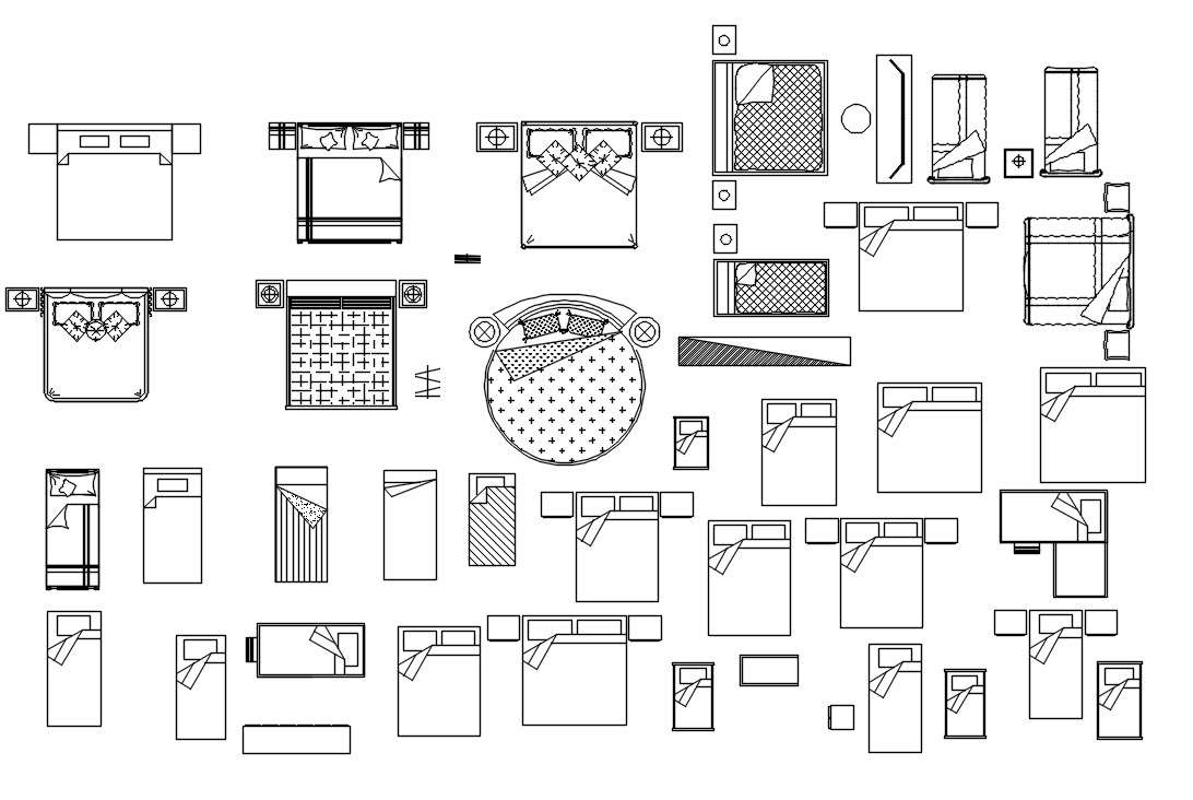 bed autocad block