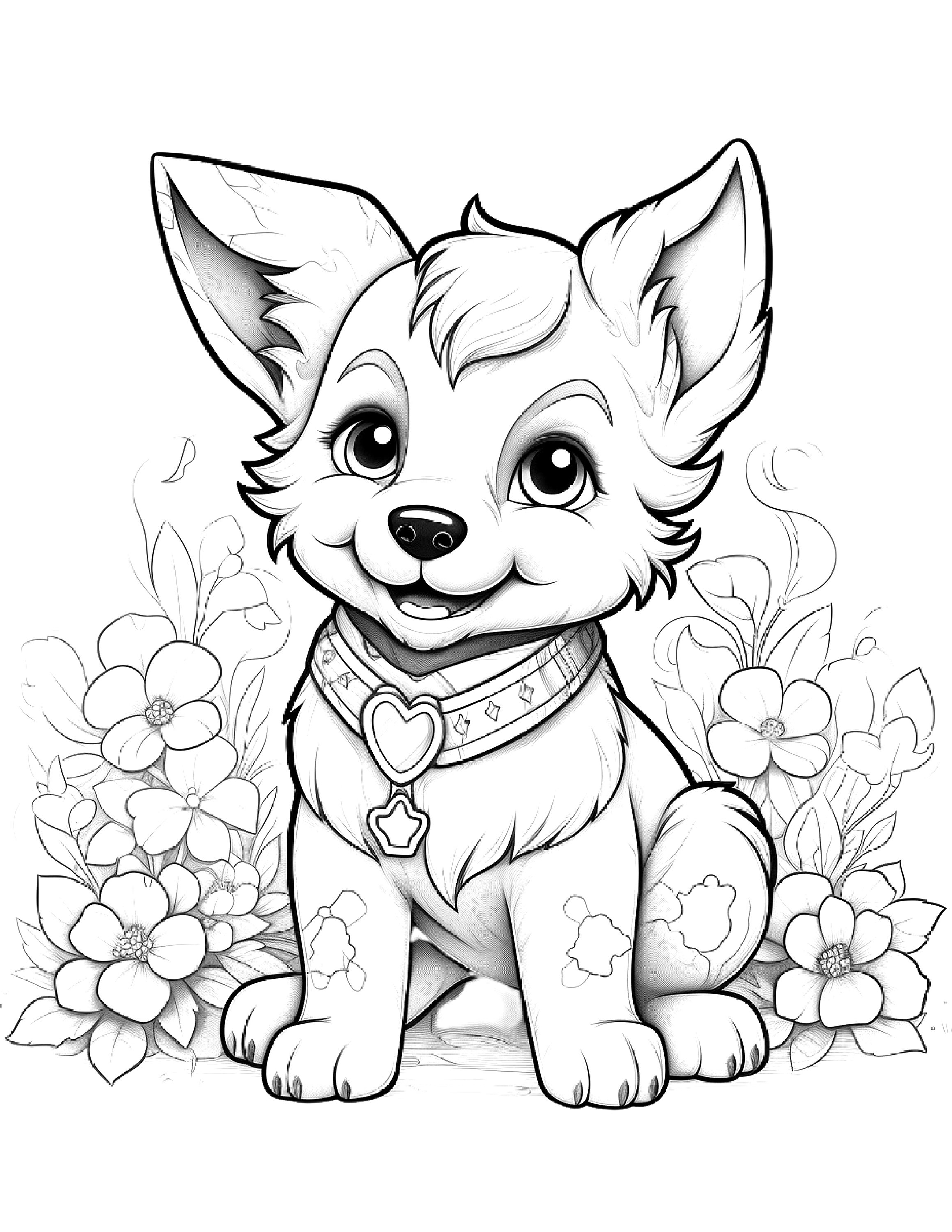 cute puppies coloring pages